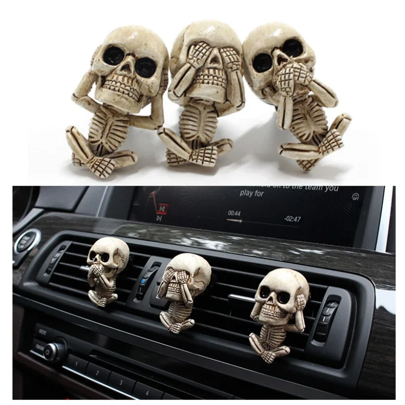 Car Accessories Must Have - 3Pcs Skull Car Interior Decoration Personalized