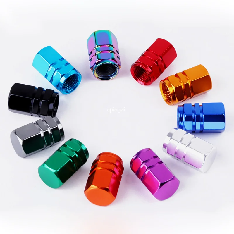 Steering Wheel Cover - 4Pcs Aluminum Tire Valve Caps Car