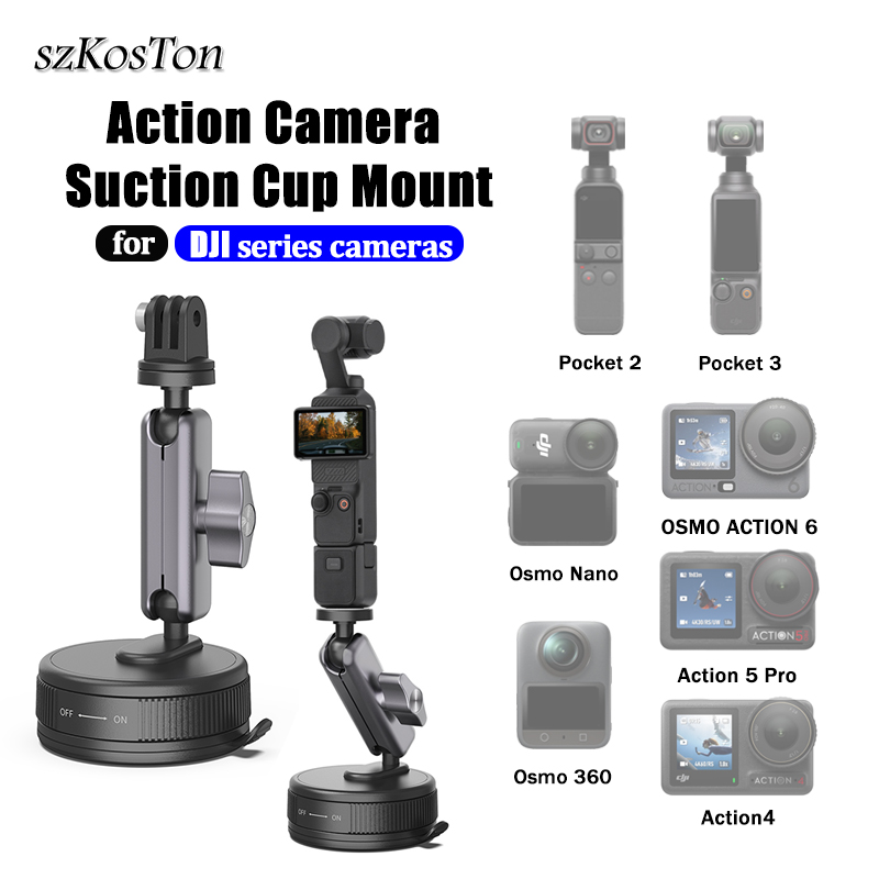 Car Cup Holder Expander - Suction Cup Camera Car Mount for