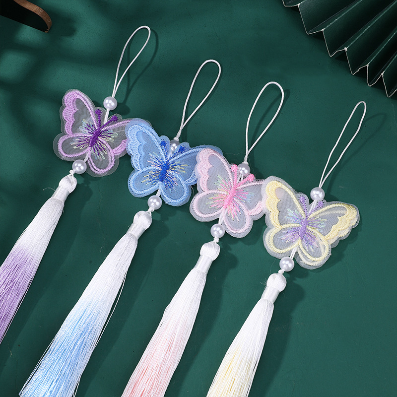 Car Accessories Xmas - Pearl Embroidery Butterfly Tassel, Creative Chinese