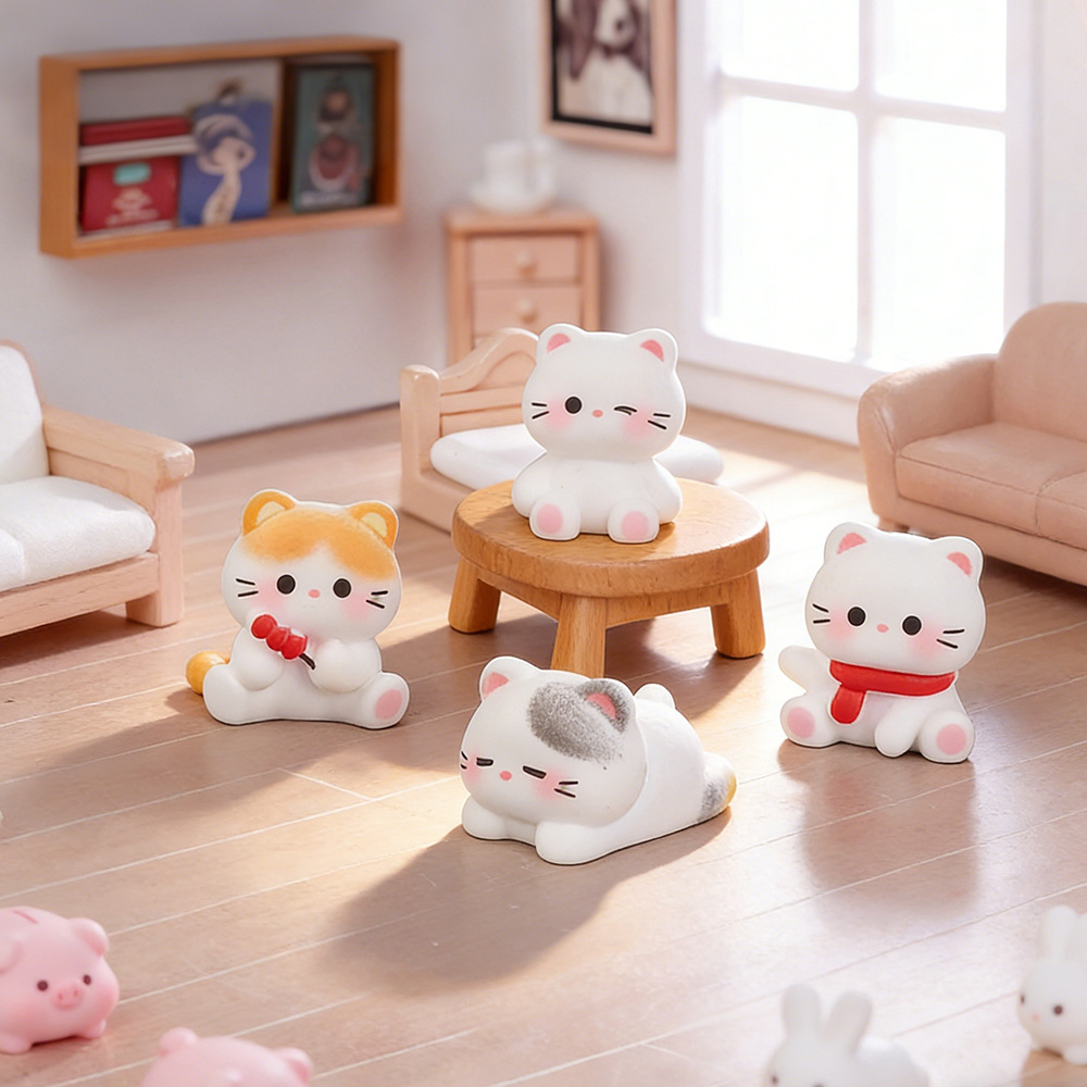 6pcs Cute Cat Resin Figurines  - Car Accessories Walmart ulasan dan harga