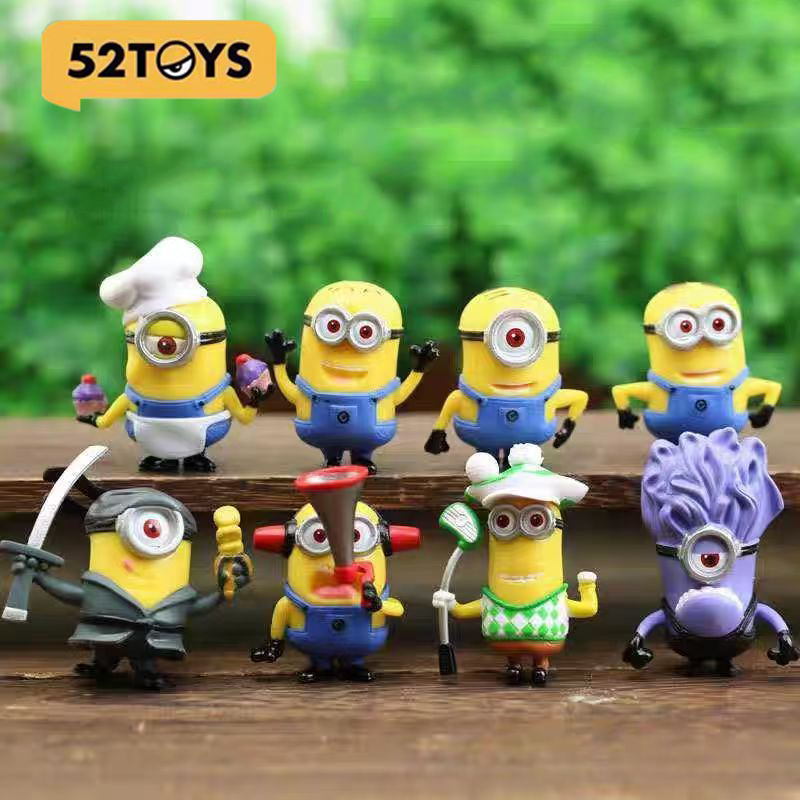 8 Pcs/1set 52TOYS Minions Cart - Car Accessories Xmas ulasan dan harga