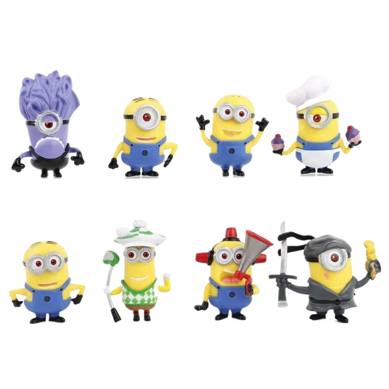 8 Pcs/1set 52TOYS Minions Cart - Car Accessories Xmas ulasan dan harga