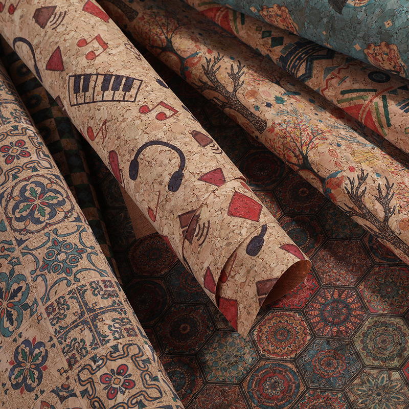 Cork Printed PU Leather Fabric - Car Accessories Cork ulasan dan harga