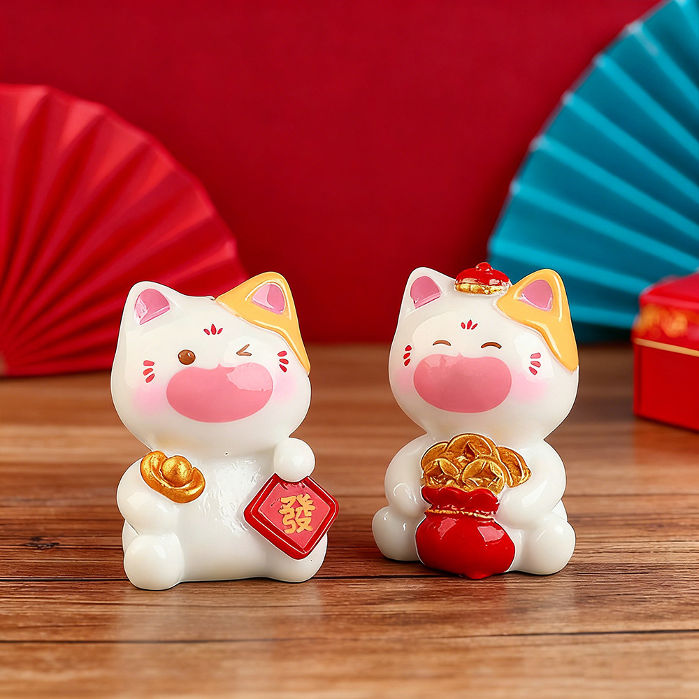6Pcs Mini Lucky Cat Ornaments  - Car Accessories Walmart ulasan dan harga