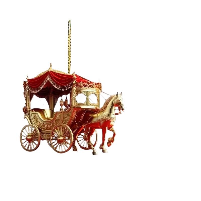 1Pcs Carriage Christmas Orname - Car Accessories Xmas ulasan dan harga