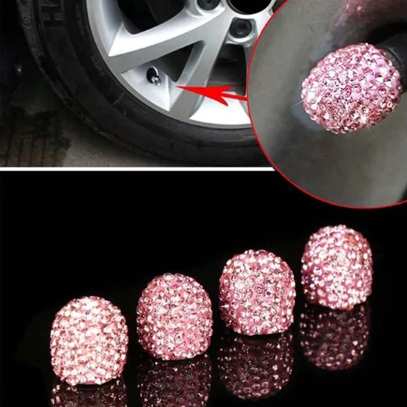 2/4PCS Diamond Car Tire Valve  - Steering Wheel Cover ulasan dan harga